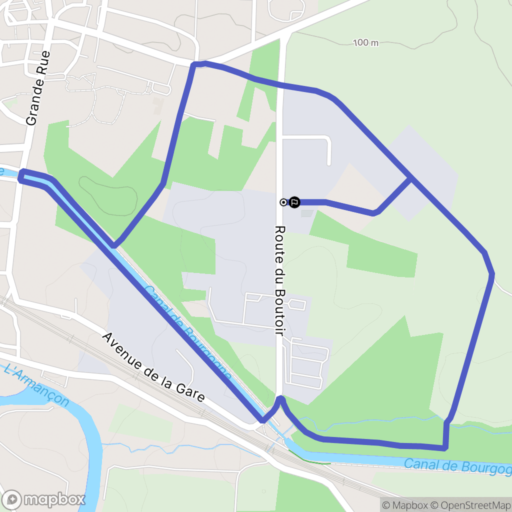 Brienon sur Armançon : carte du parcours de randonnée - France