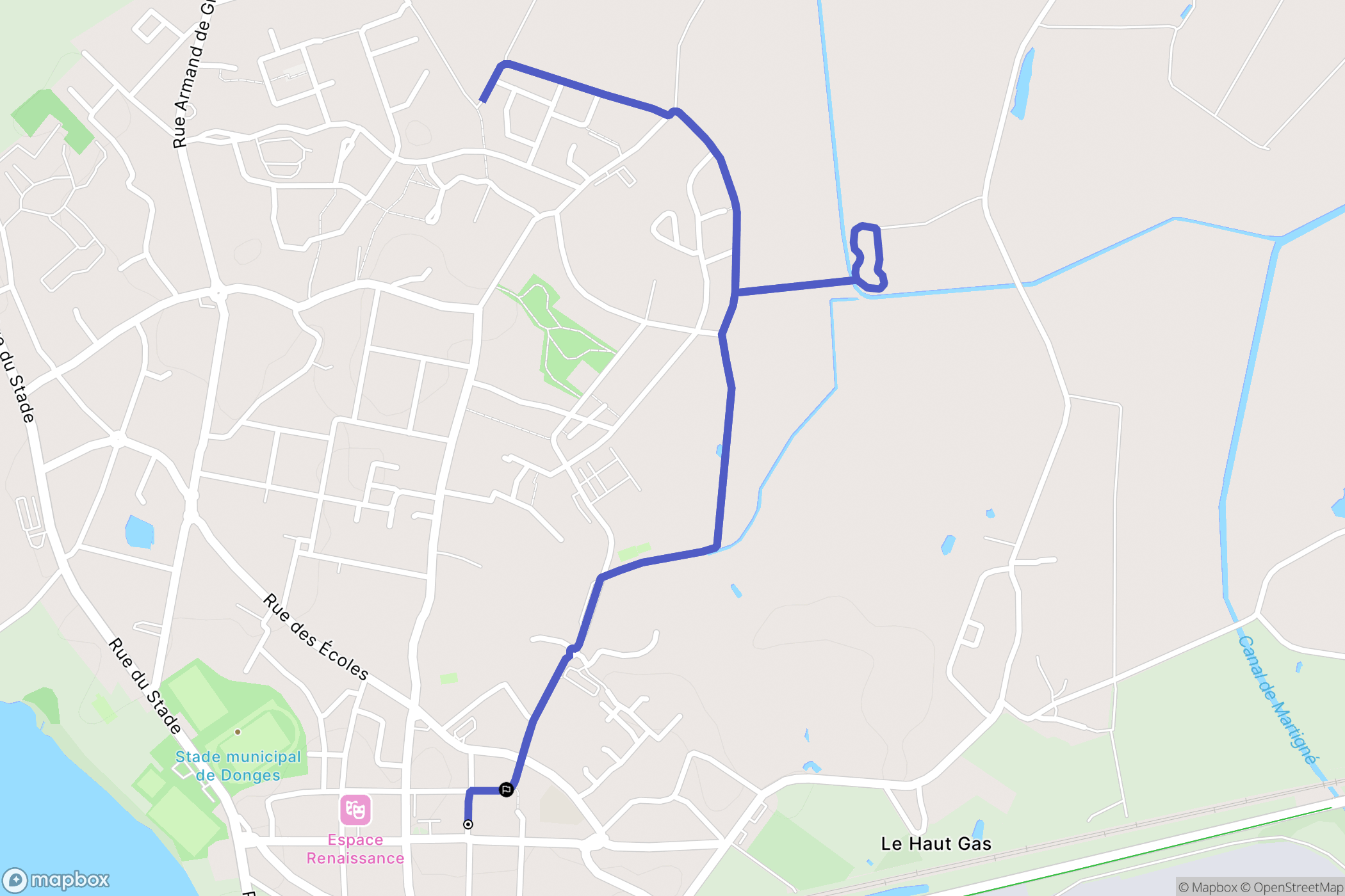 Donges : carte du parcours de randonnée - France