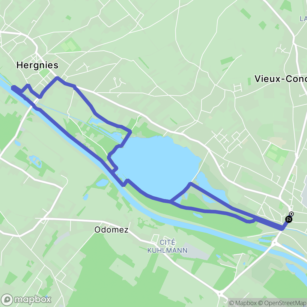 Vieux-Condé : carte du parcours de randonnée - France