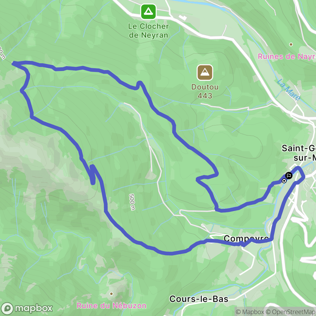 Saint-Gervais-sur-Mare : carte du parcours de randonnée - France