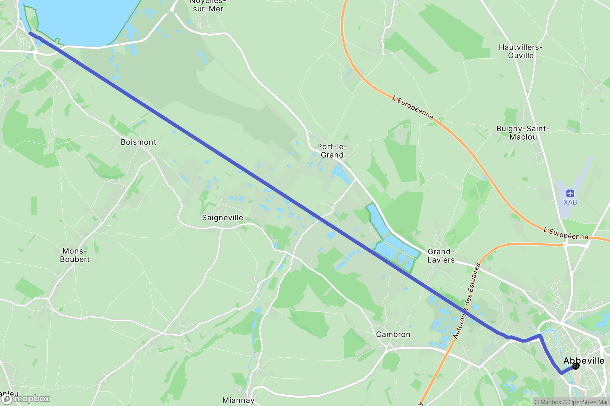 Abbeville : carte du parcours de randonnée - France
