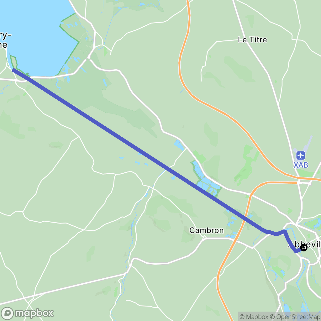 Abbeville : carte du parcours de randonnée - France