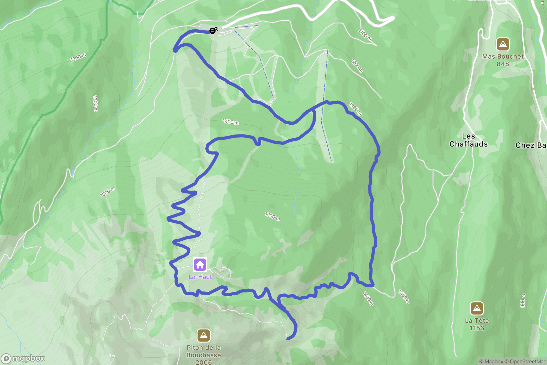 Faverges : carte du parcours de randonnée - France