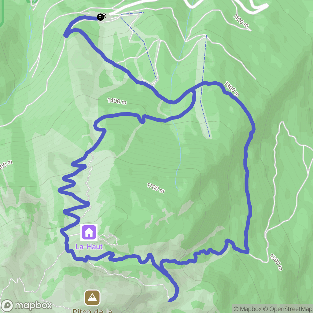 Faverges : carte du parcours de randonnée - France