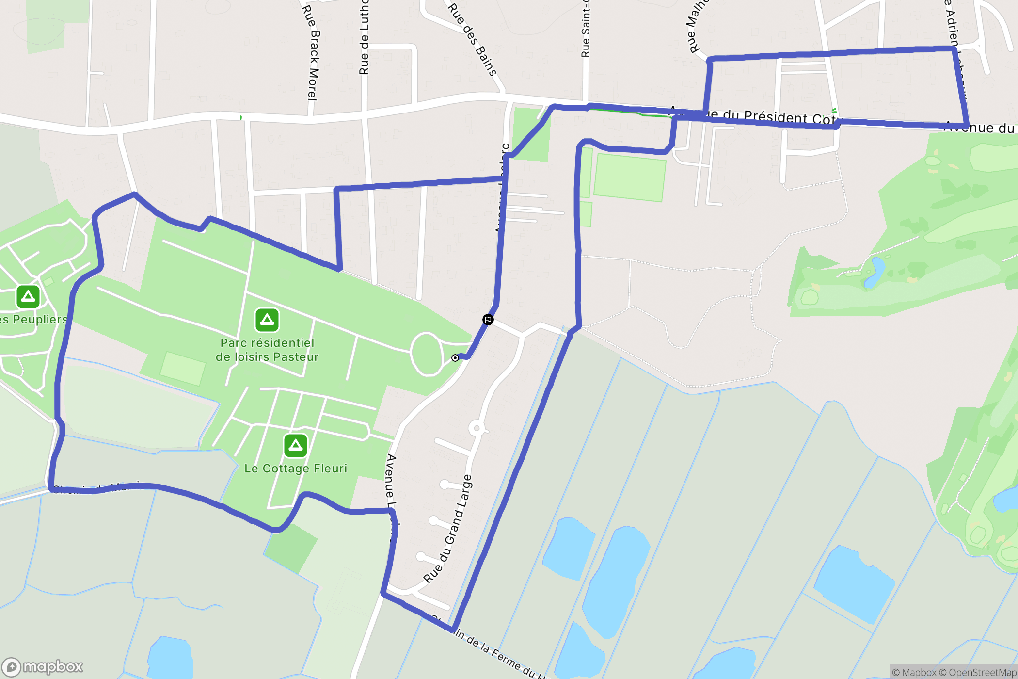 Varaville : carte du parcours de randonnée - France