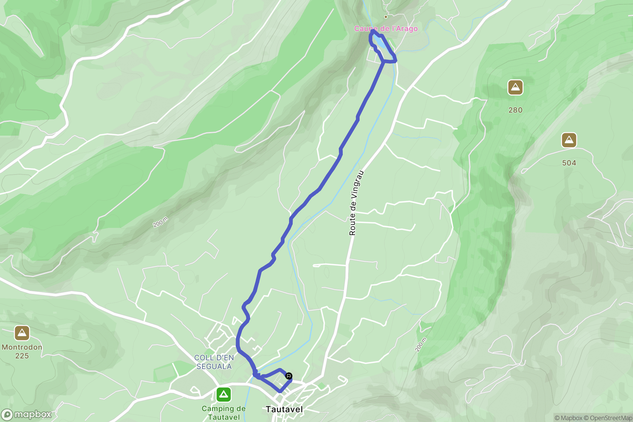 Tautavel : carte du parcours de randonnée - France