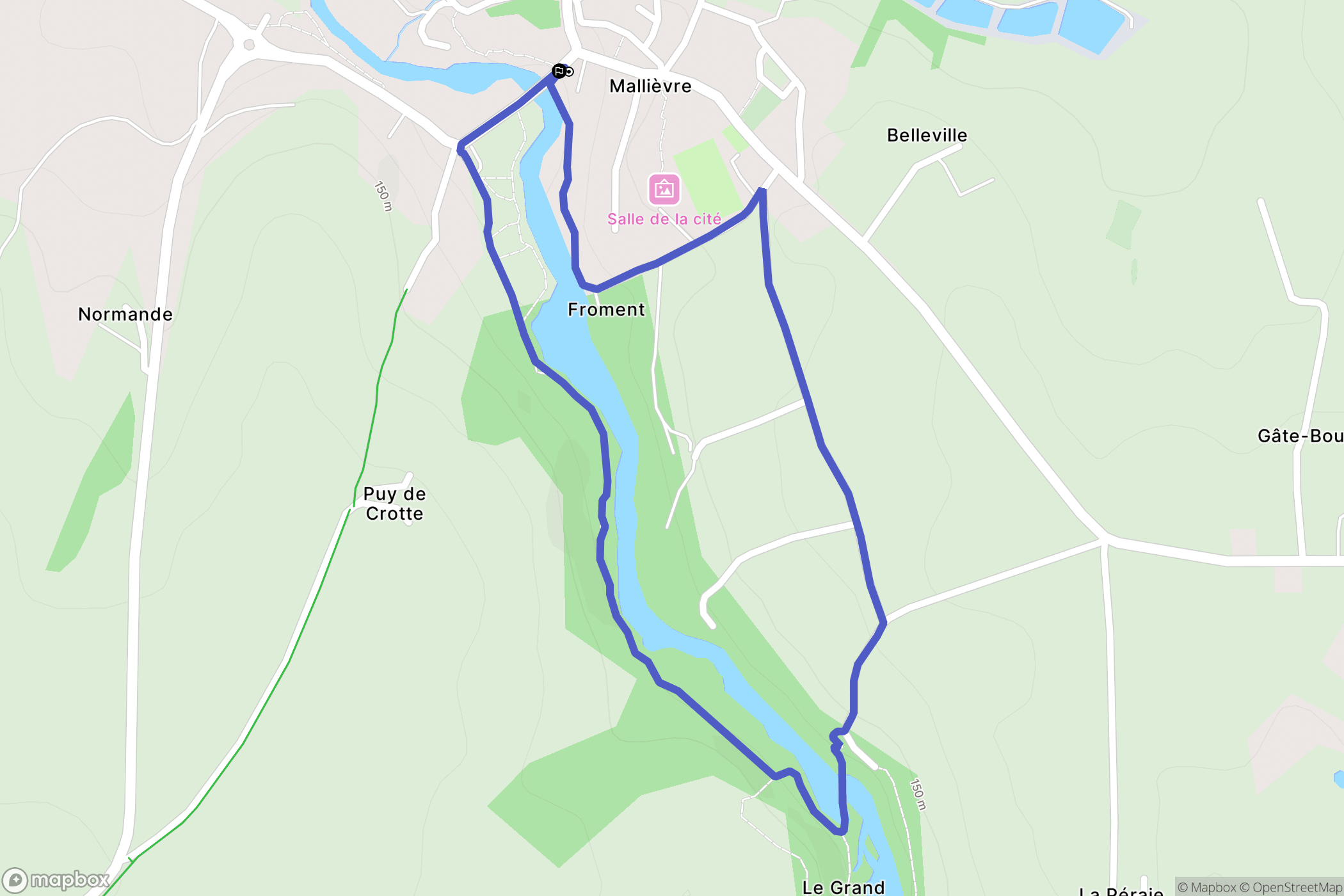 Mallièvre : carte du parcours de randonnée - France