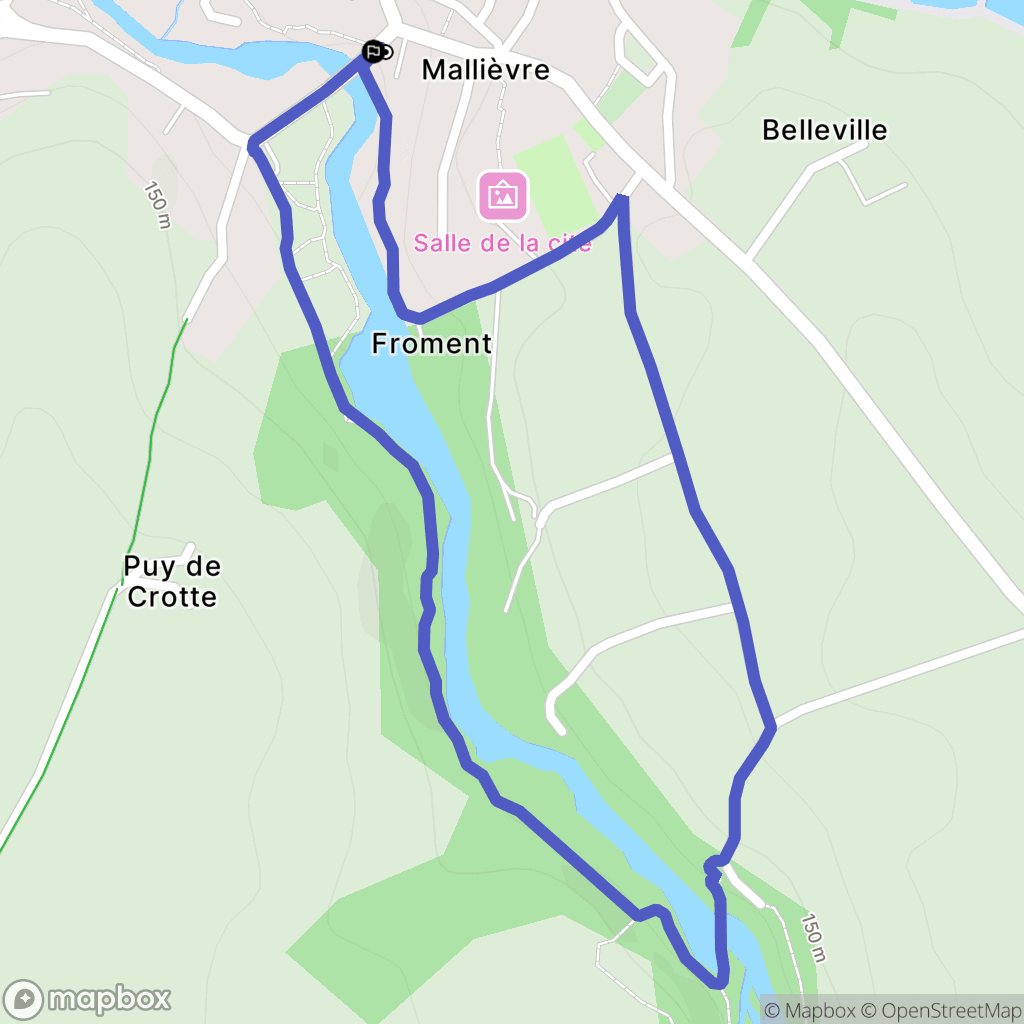 Mallièvre : carte du parcours de randonnée - France