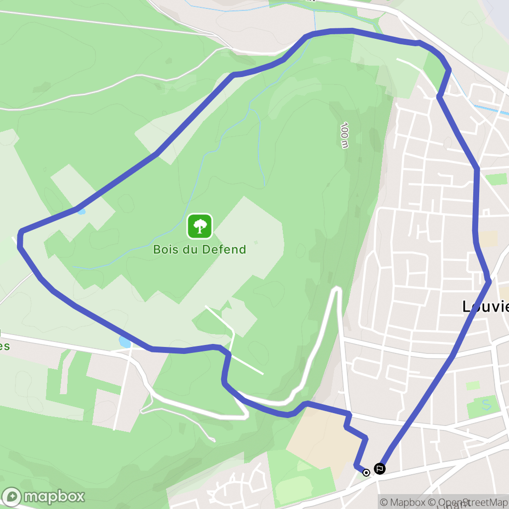 Louviers : carte du parcours de randonnée - France