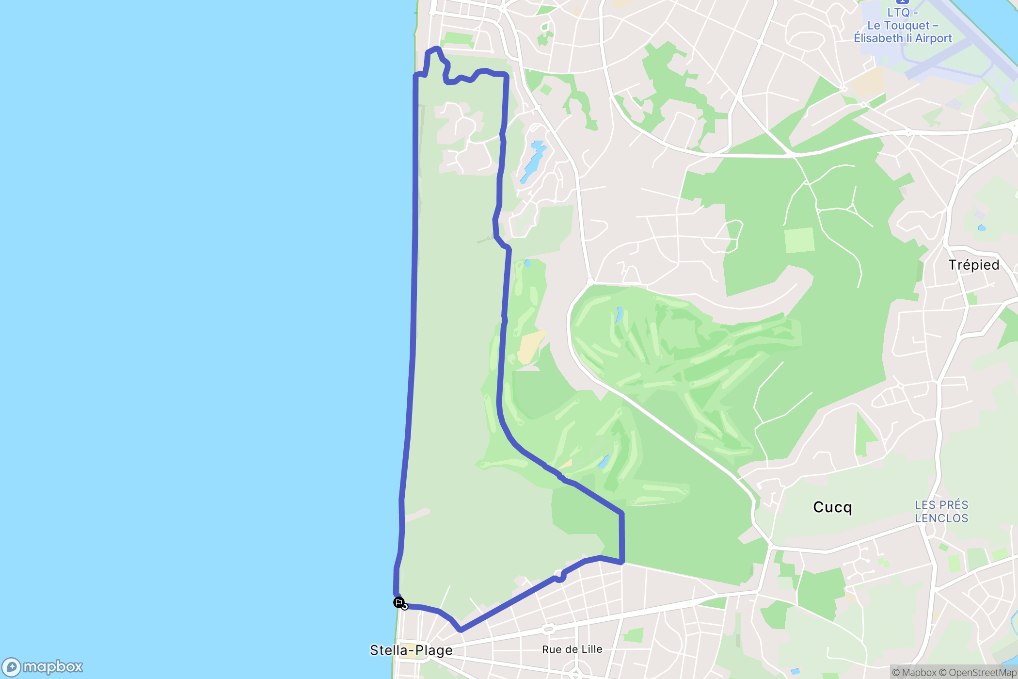 Cucq : carte du parcours de randonnée - France
