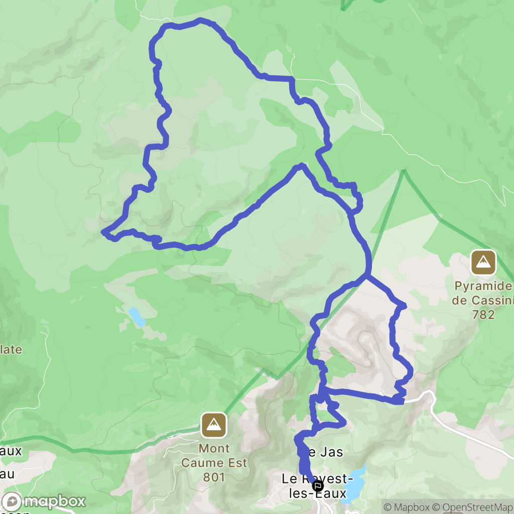 Le Revest-les-Eaux : carte du parcours de randonnée - France