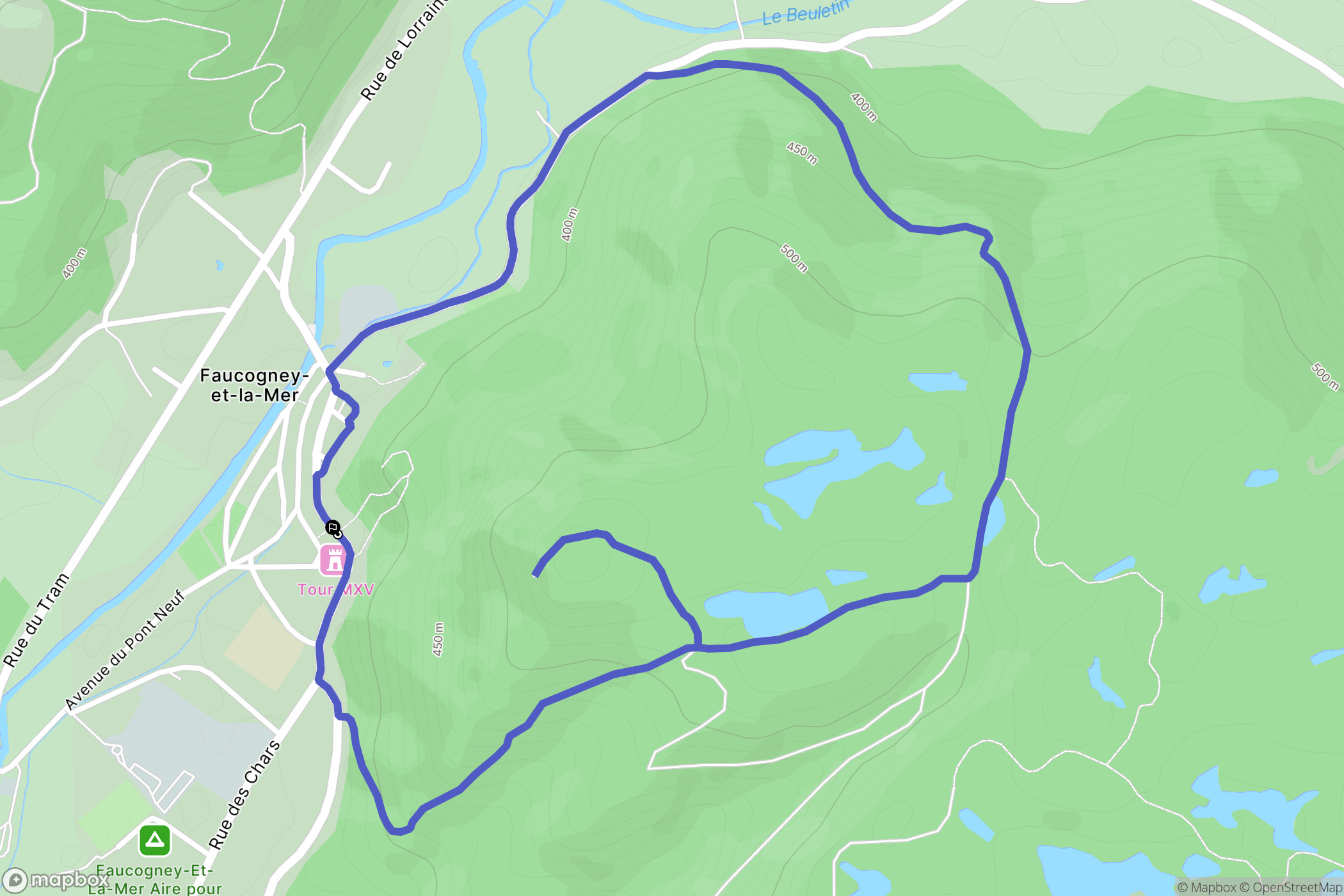 Faucogney-et-la-Mer : carte du parcours de randonnée - France