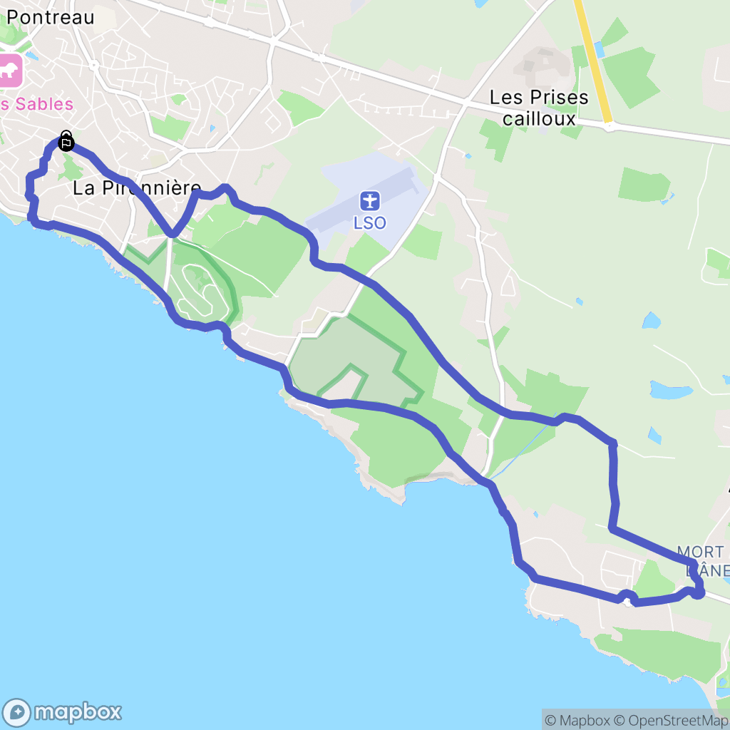Les Sables-d'Olonne : carte du parcours de randonnée - France