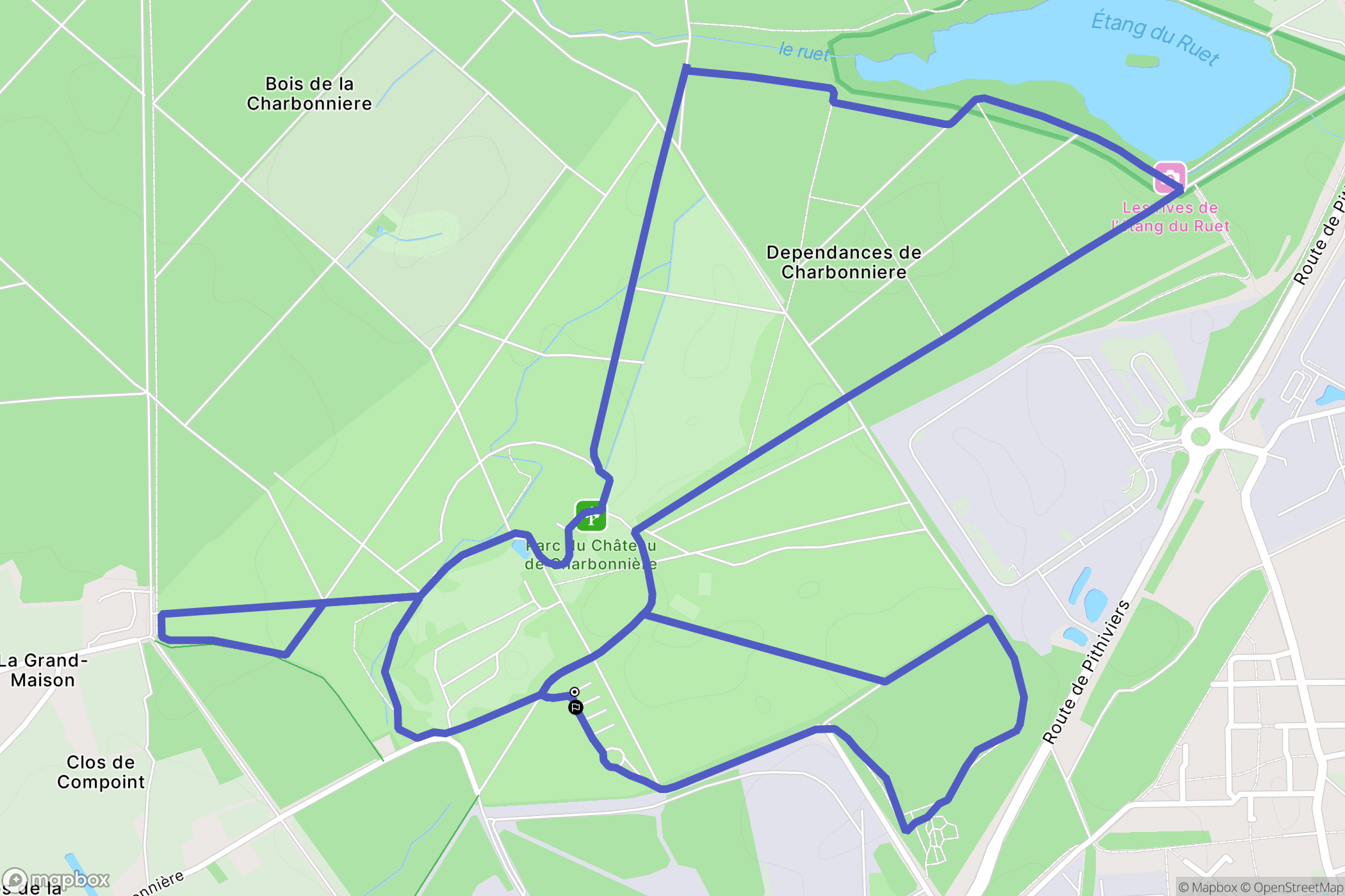 Saint  Jean de Braye : carte du parcours de randonnée - France