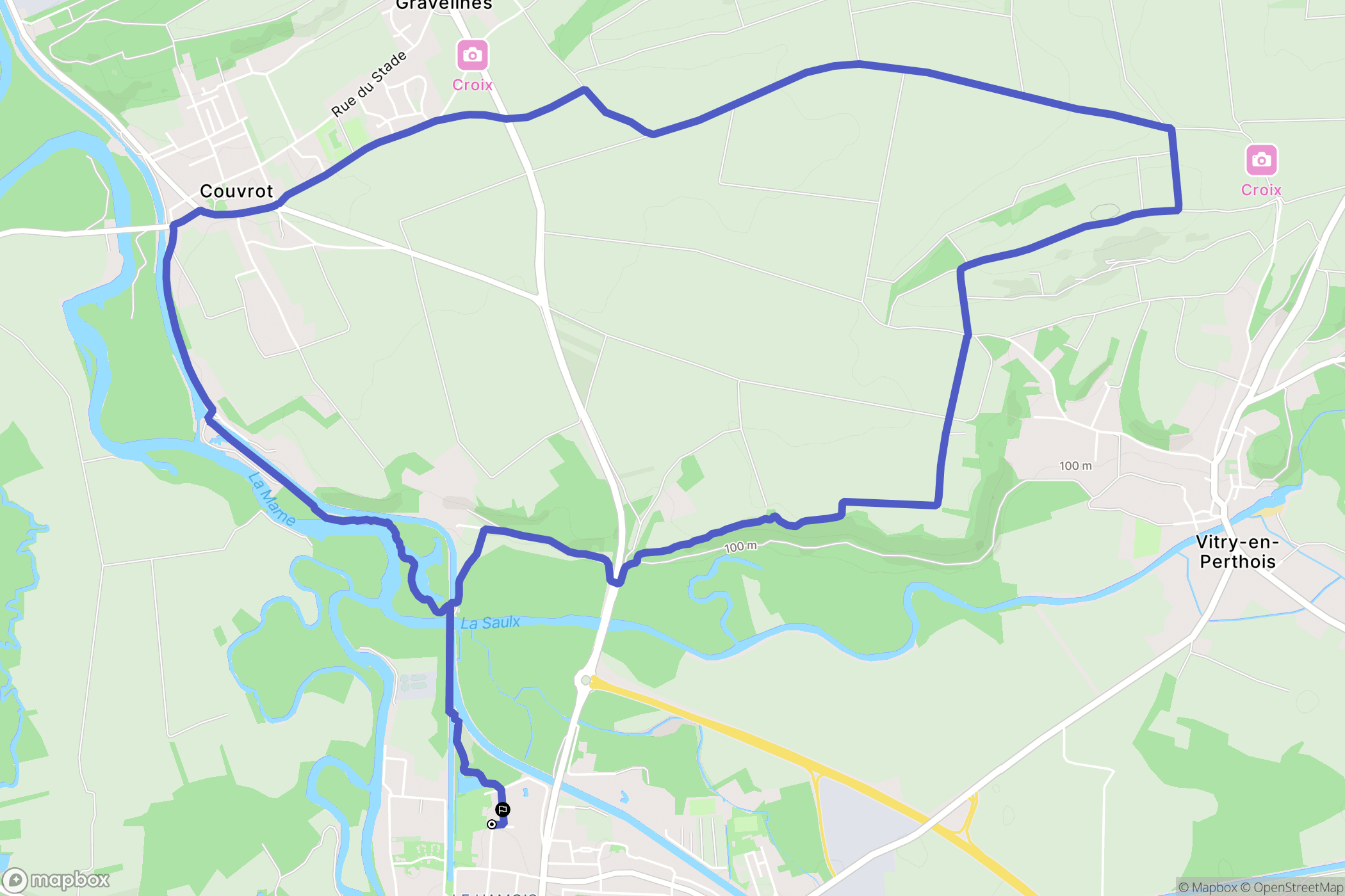 Vitry-le-François : carte du parcours de randonnée - France