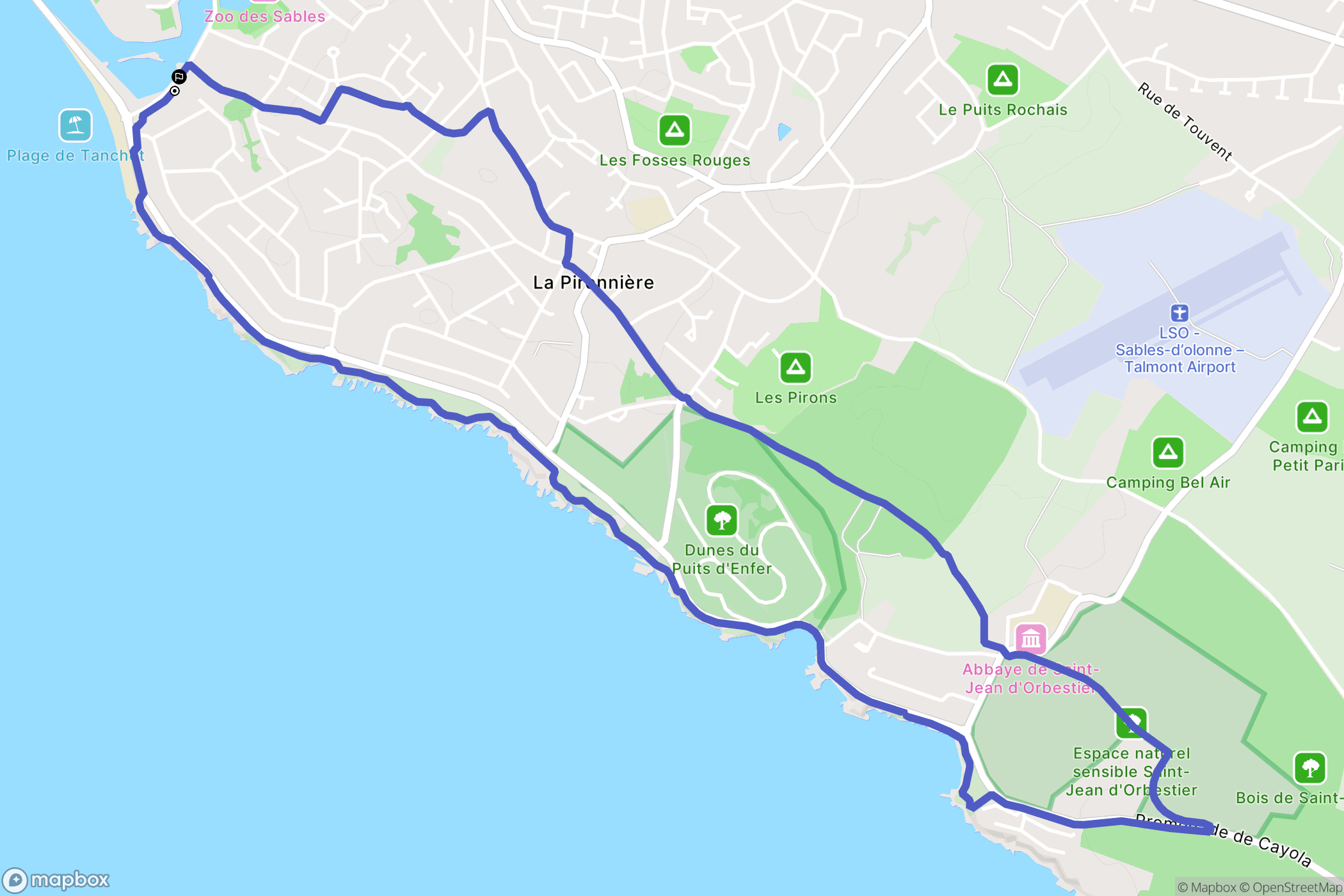 Les Sables-d'Olonne : carte du parcours de randonnée - France