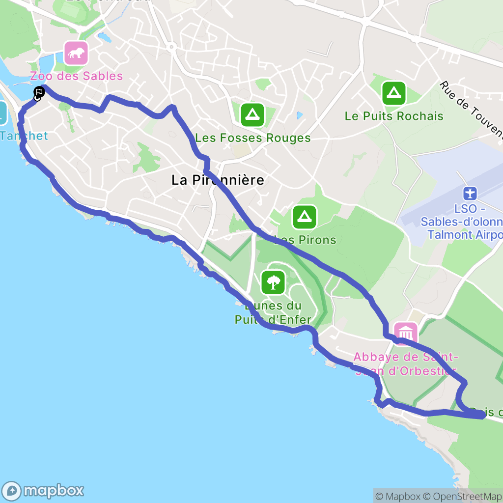Les Sables-d'Olonne : carte du parcours de randonnée - France