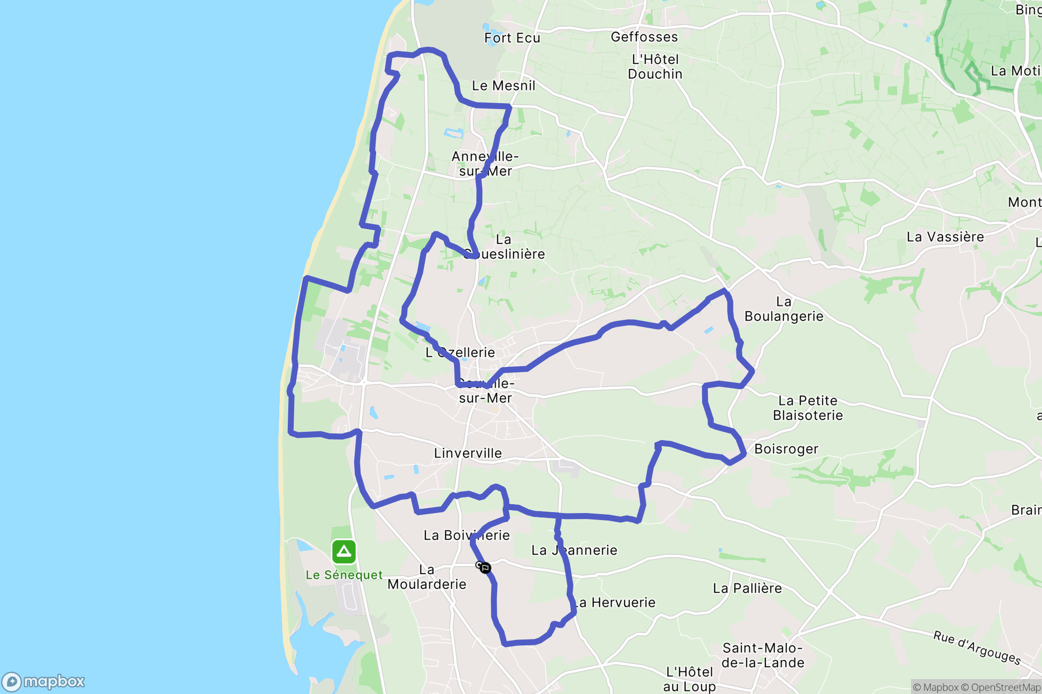 Blainville-sur-Mer : carte du parcours de randonnée - France