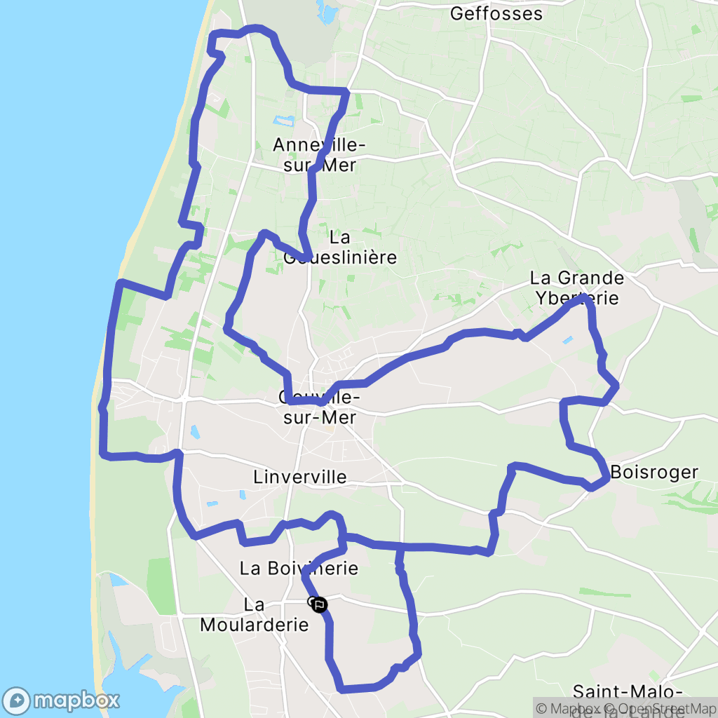 Blainville-sur-Mer : carte du parcours de randonnée - France