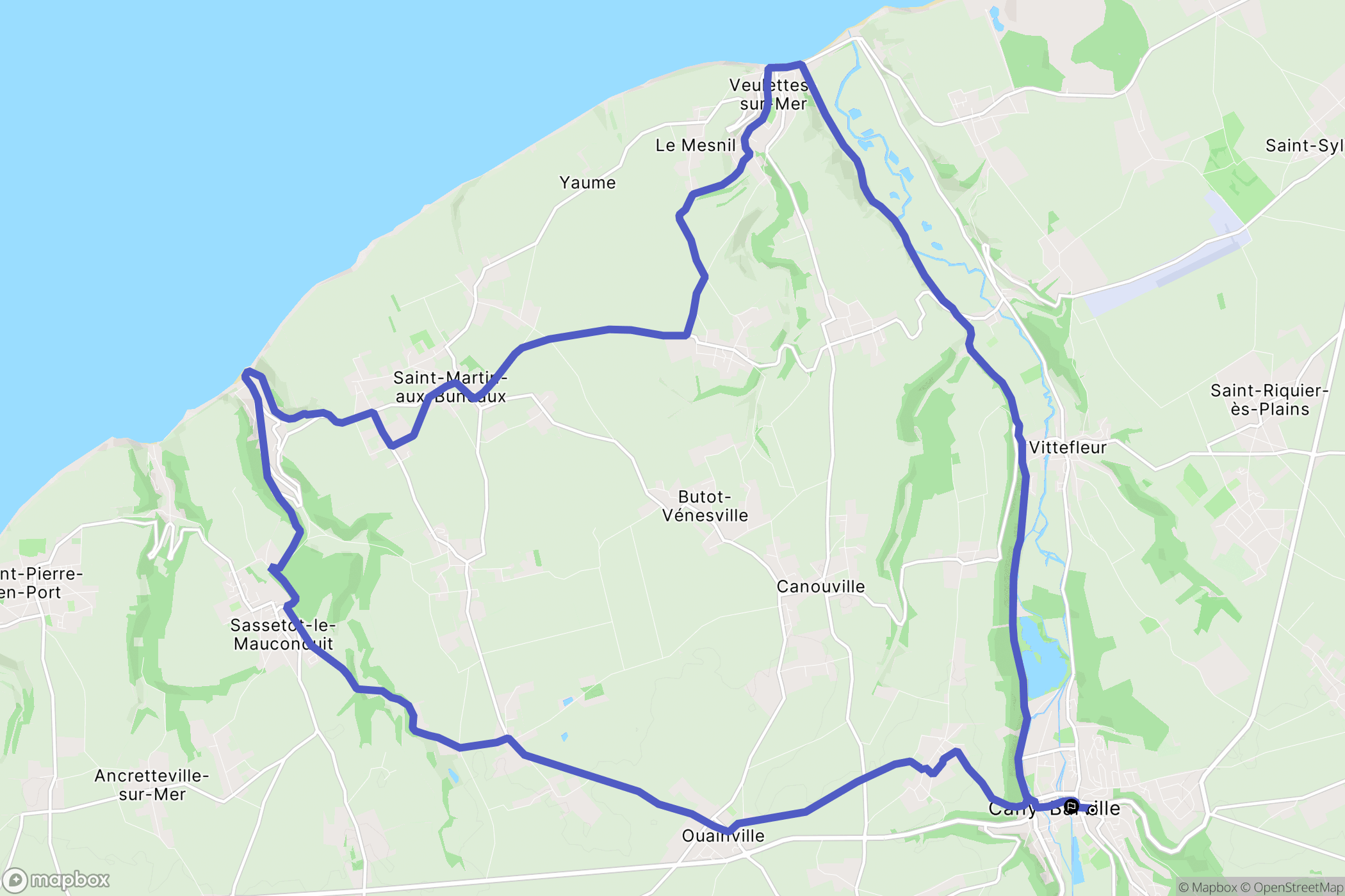 Cany-Barville : carte du parcours de randonnée - France