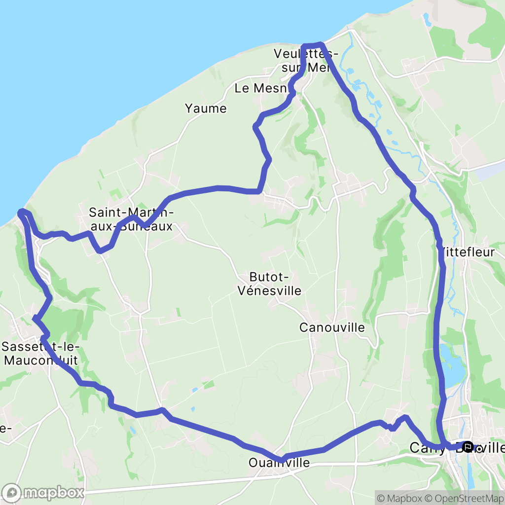Cany-Barville : carte du parcours de randonnée - France