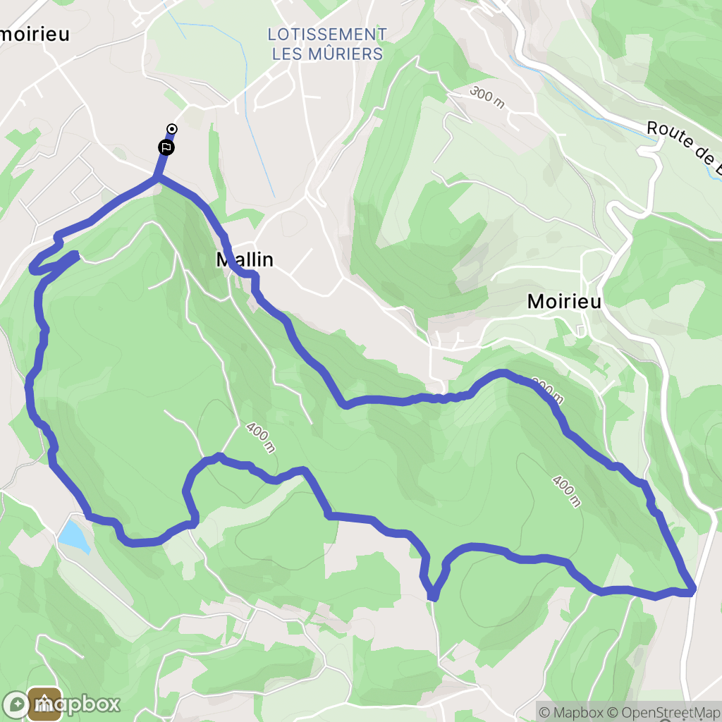 Villemoirieu : carte du parcours de randonnée - France