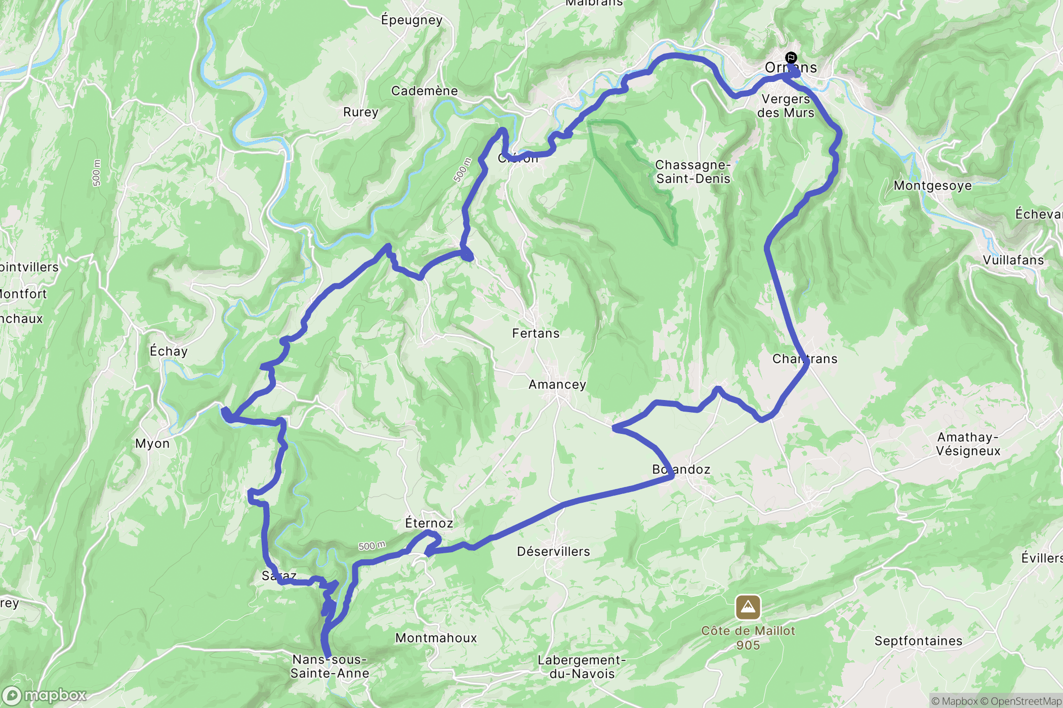 Ornans: routekaart voor buitenactiviteiten - France