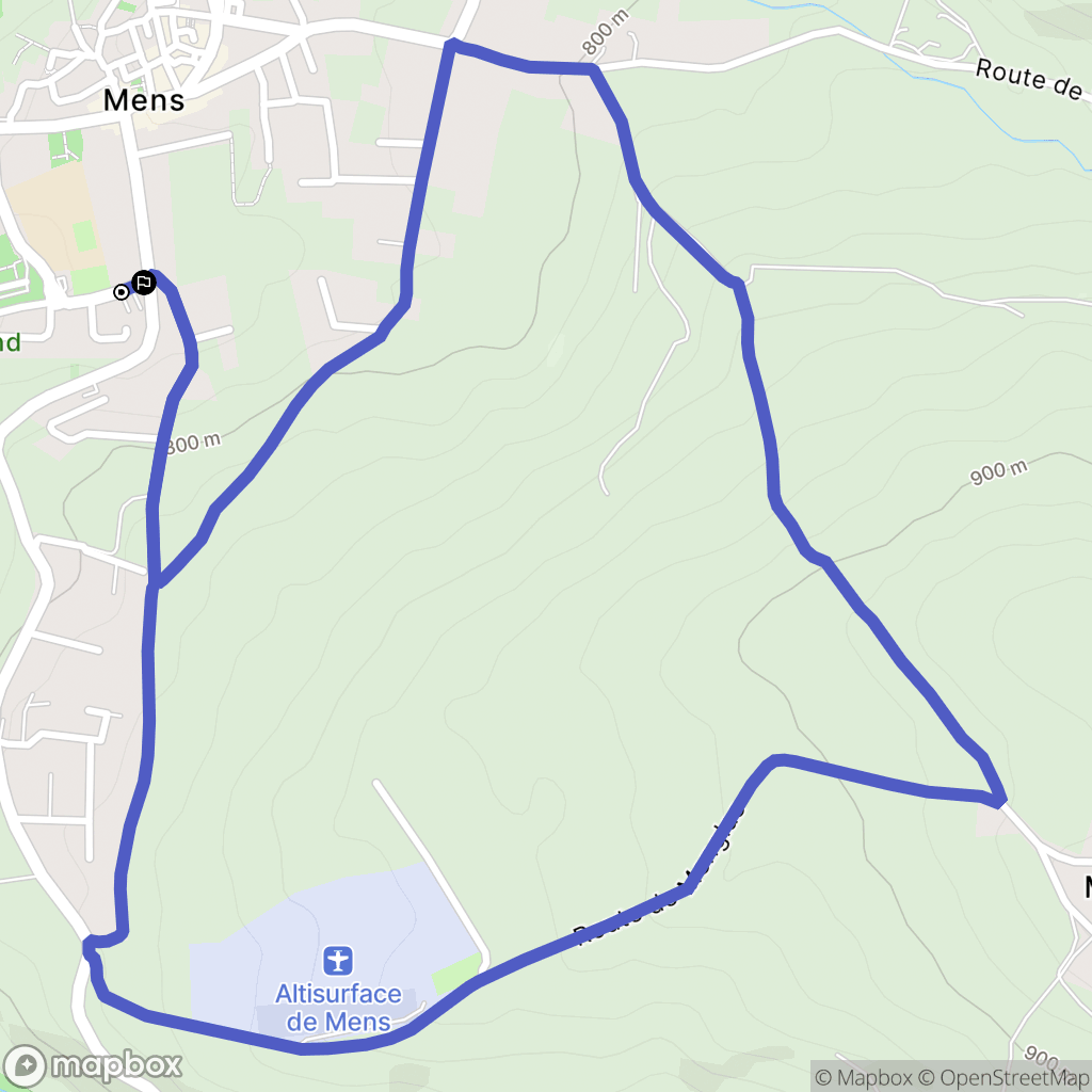 Mens : carte du parcours de randonnée - France