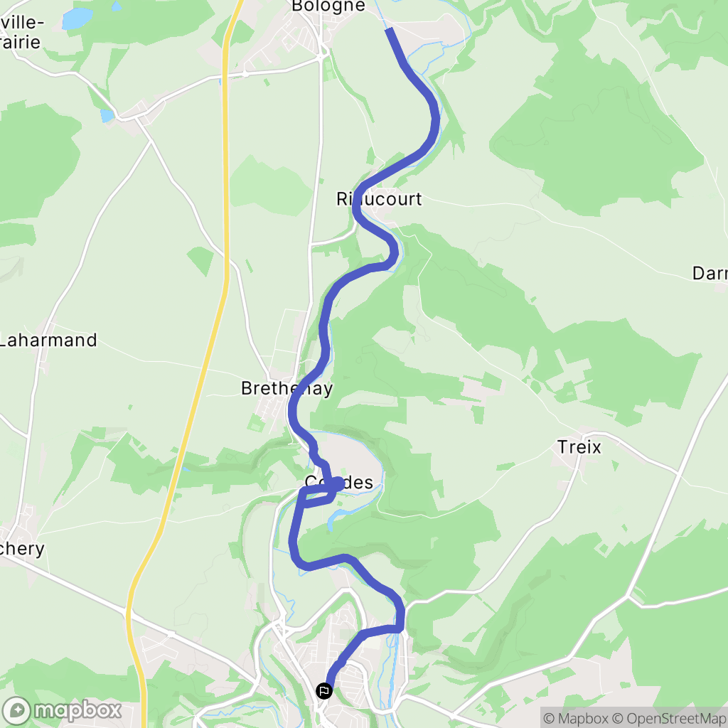 Chaumont : carte du parcours de randonnée - France