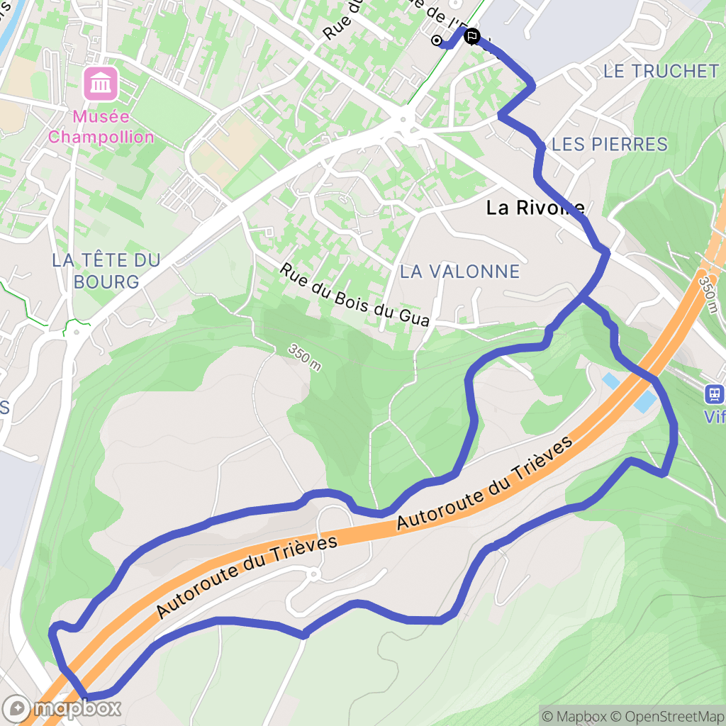 Vif : carte du parcours de randonnée - France