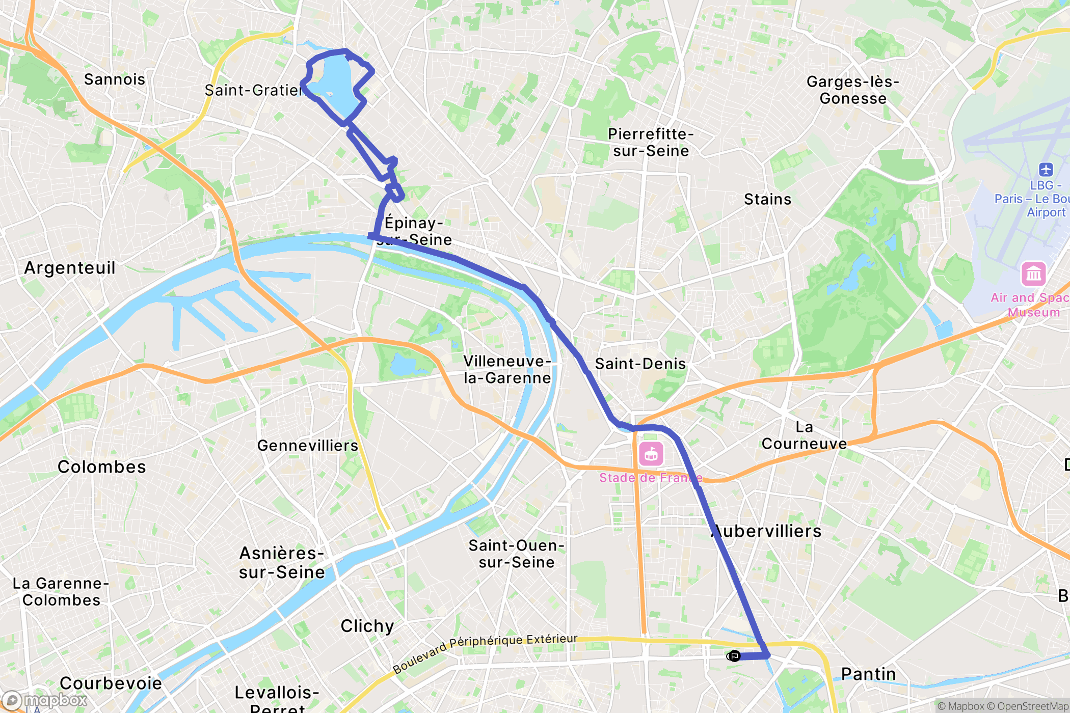 Paris : carte du parcours de randonnée - France