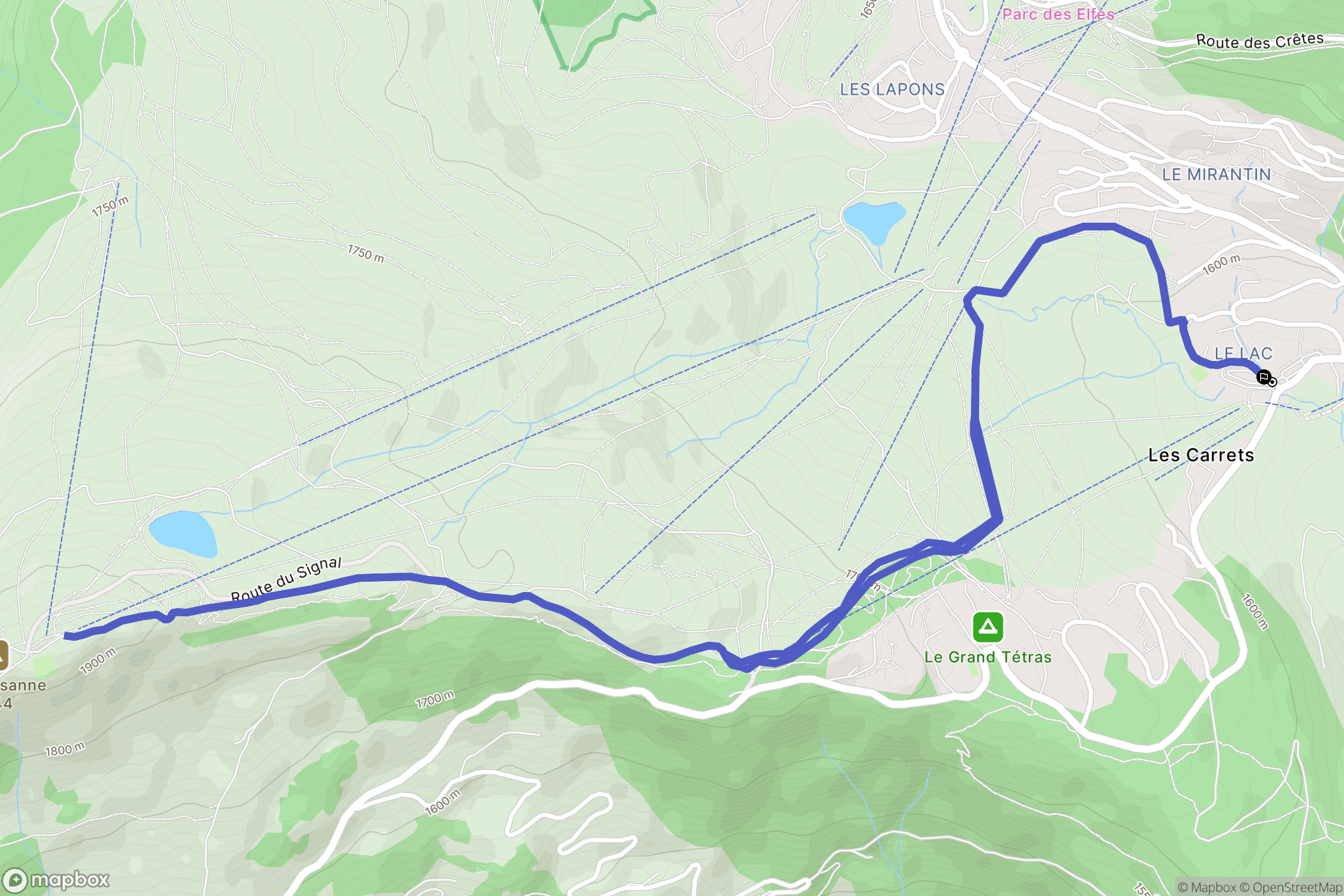 Hauteluce : carte du parcours de randonnée - France