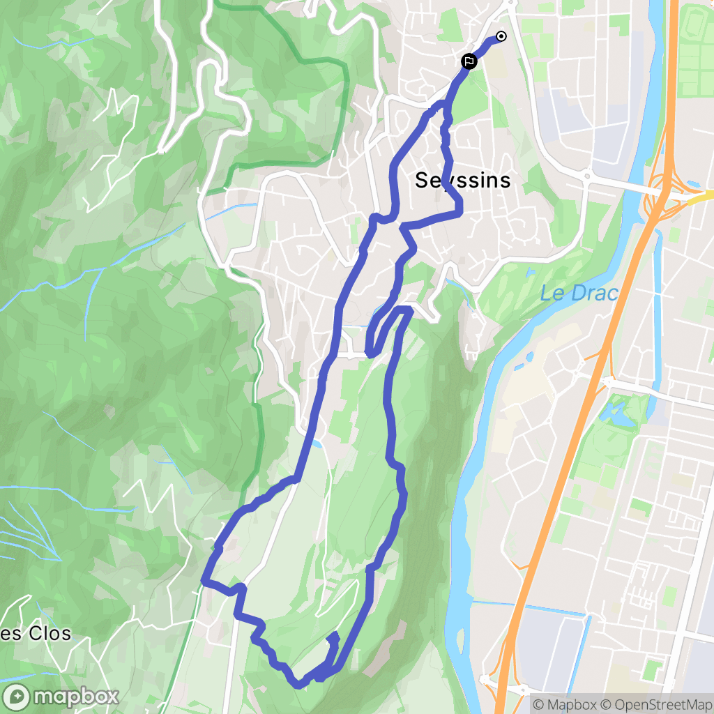 Seyssins : carte du parcours de randonnée - France
