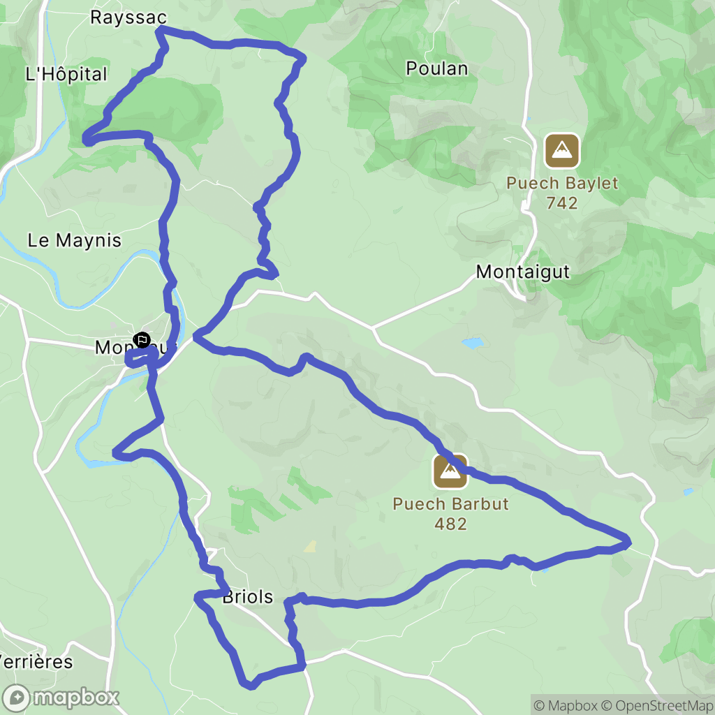 Montlaur : carte du parcours de randonnée - France