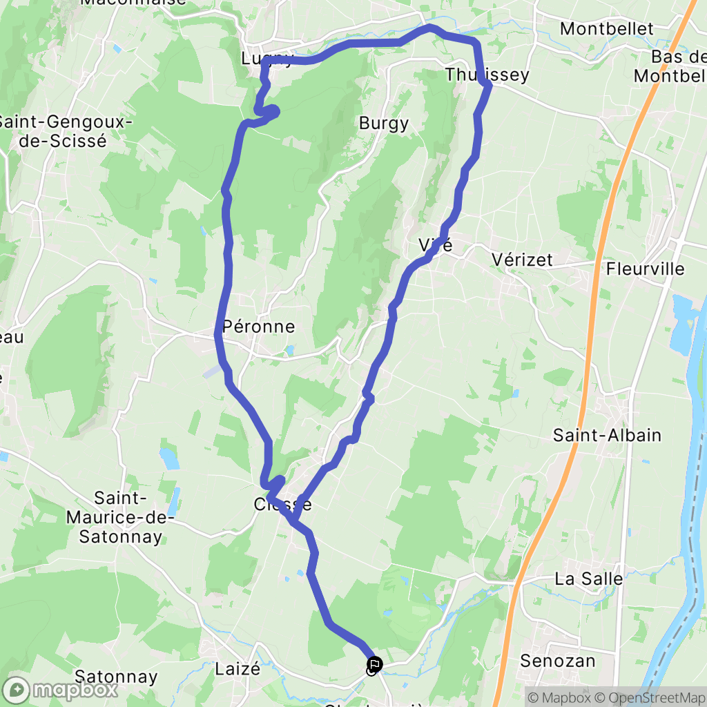 Charbonnières : carte du parcours de randonnée - France