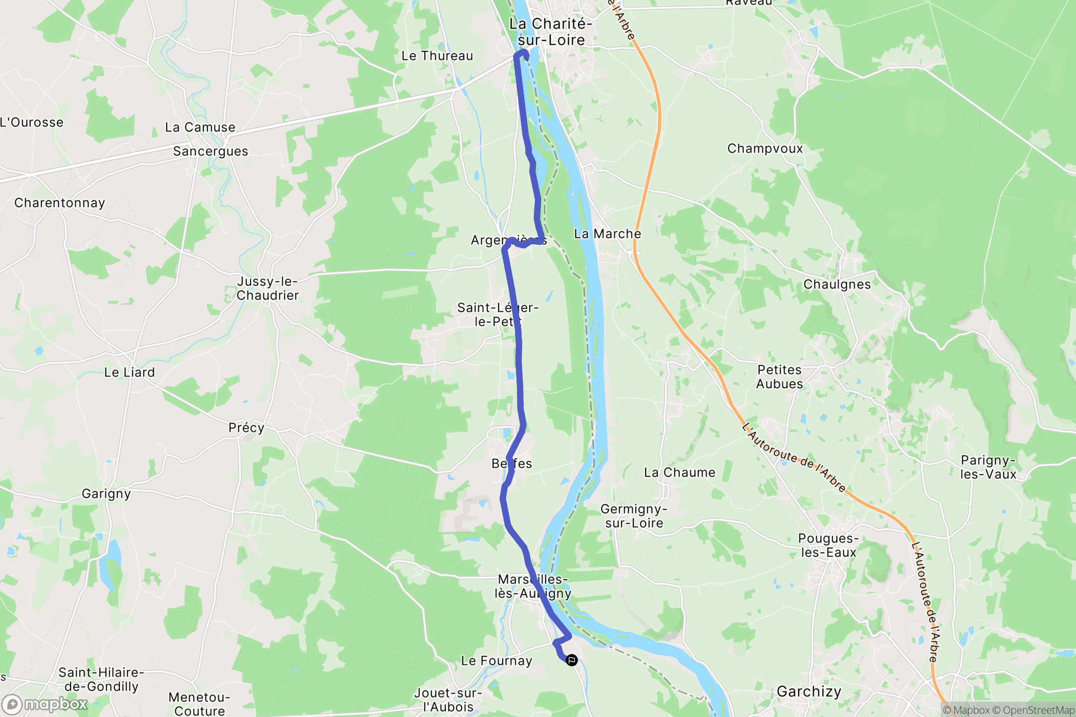 Jouet-sur-l'Aubois : carte du parcours de randonnée - France