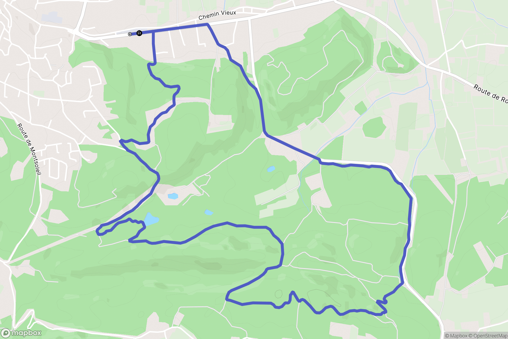 Bollène : carte du parcours de randonnée - France