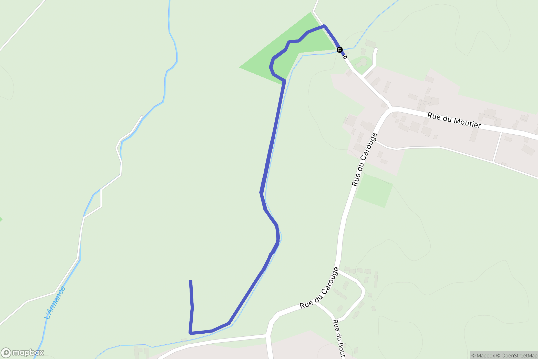 Davrey : carte du parcours de randonnée - France
