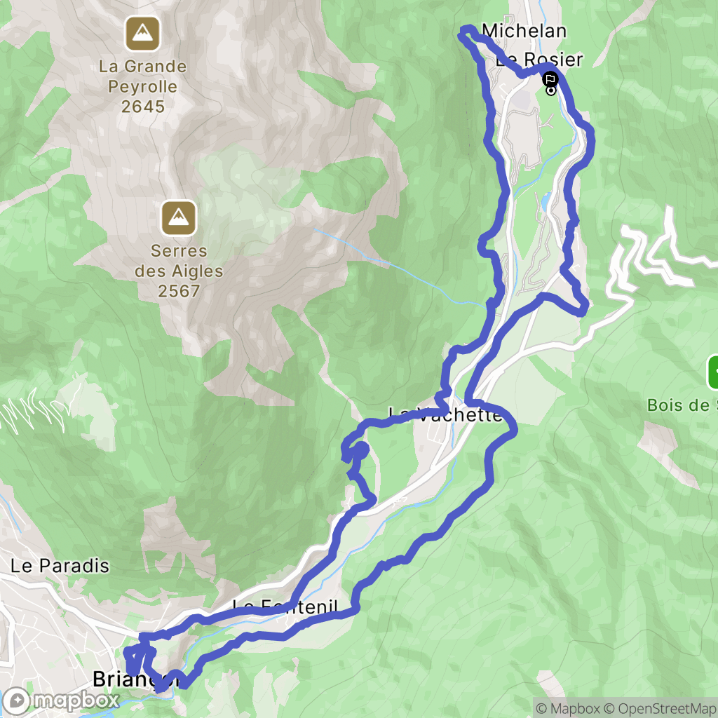 Val-des-Prés : carte du parcours de randonnée - France