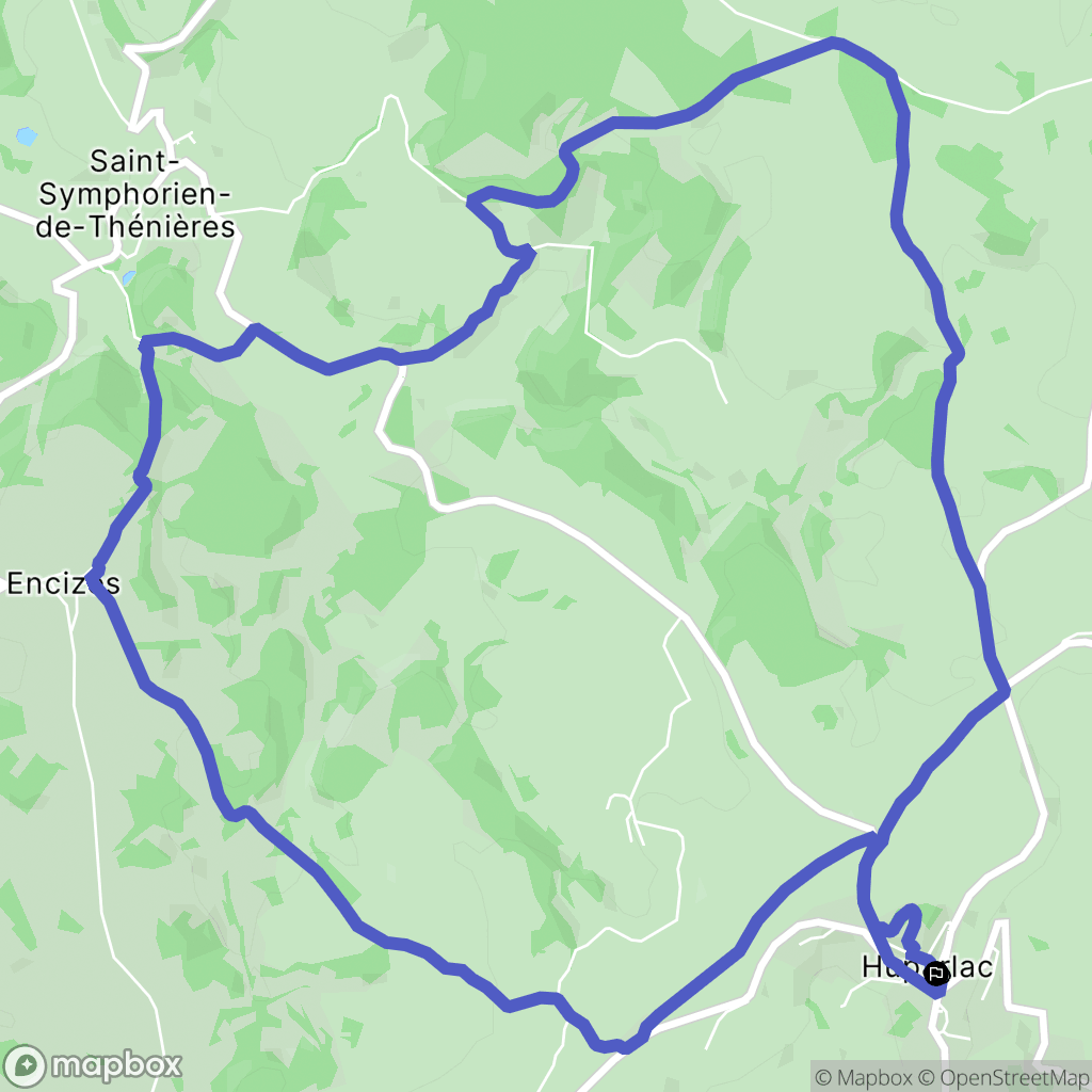 Huparlac : carte du parcours de randonnée - France