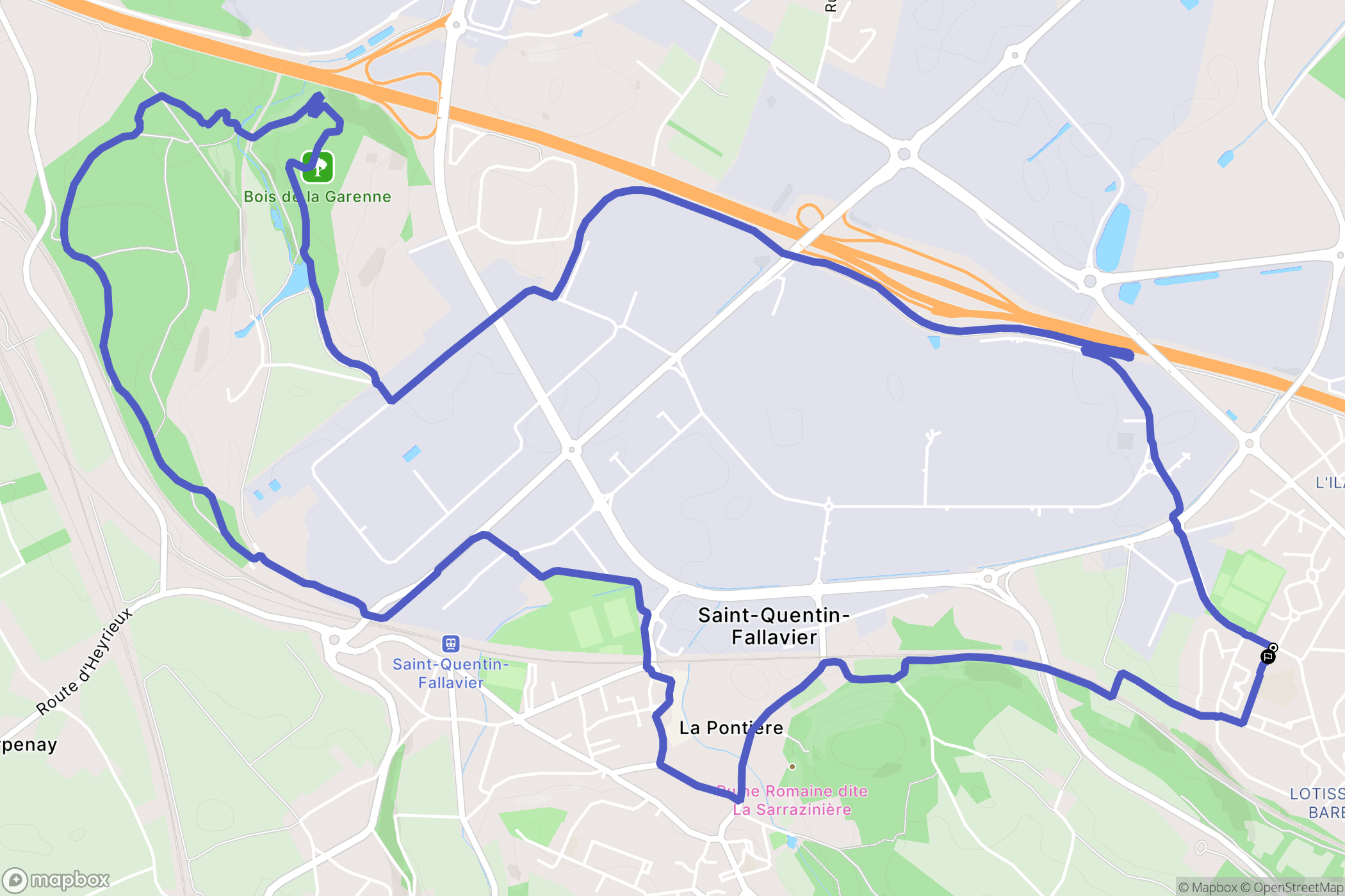 La Verpillière : carte du parcours de randonnée - France
