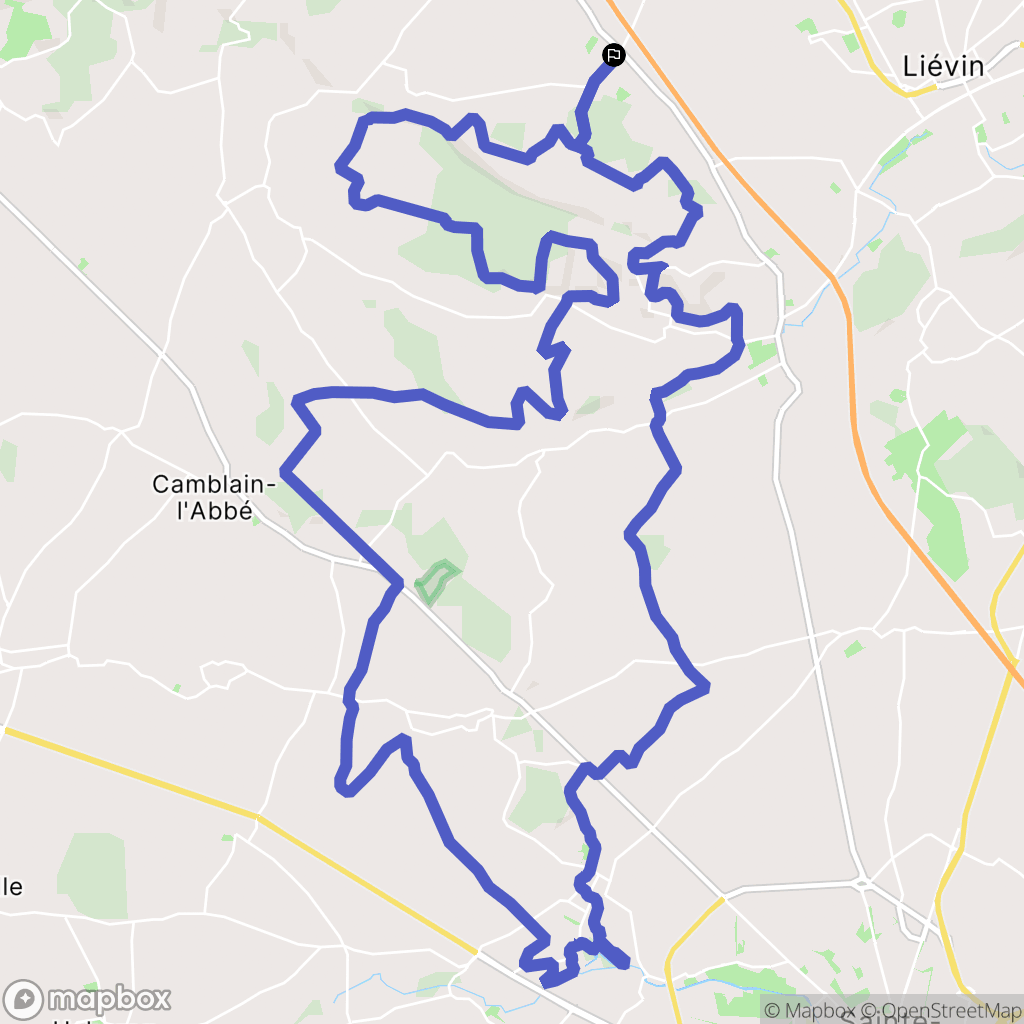Aix-Noulette : carte du parcours de randonnée - France
