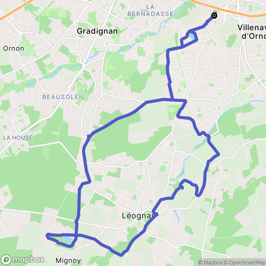 Villenave-d'Ornon : carte du parcours de randonnée - France