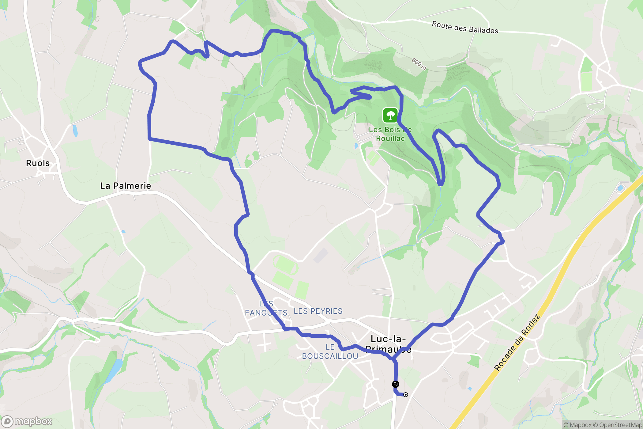 Luc-la-Primaube : carte du parcours de randonnée - France