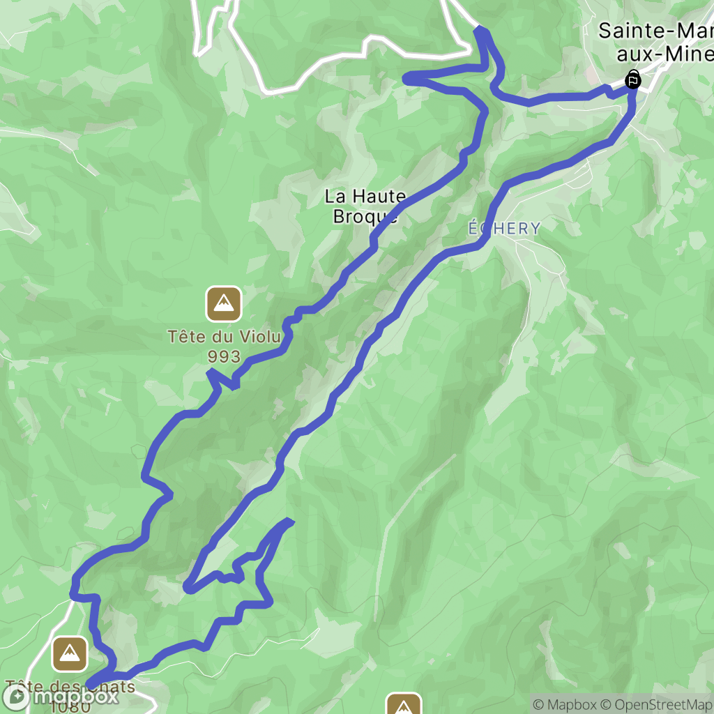 Sainte-Marie-aux-Mines : carte du parcours de randonnée - France