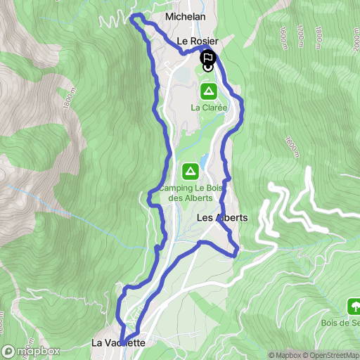 Val-des-Prés : carte du parcours de randonnée - France