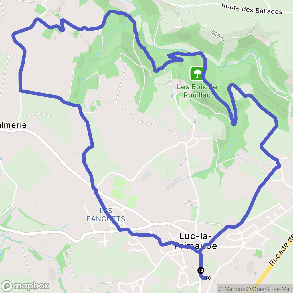 Luc-la-Primaube : carte du parcours de randonnée - France