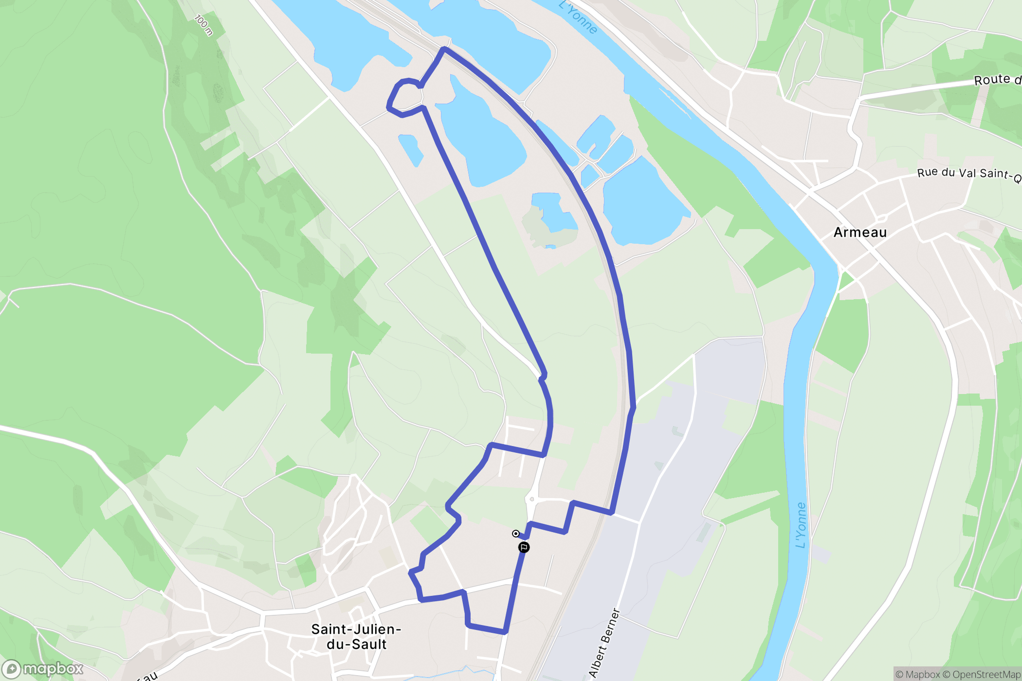Saint-Julien-du-Sault : carte du parcours de randonnée - France