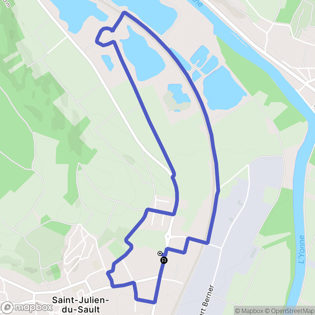 Saint-Julien-du-Sault : carte du parcours de randonnée - France
