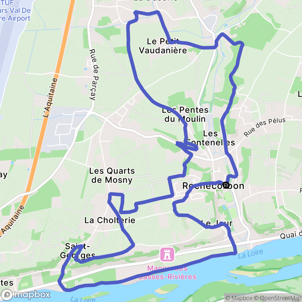 Rochecorbon : carte du parcours de randonnée - France